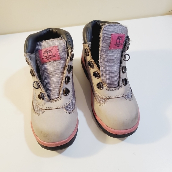Timberland gray Girls lace up boots size 2 - Picture 2 of 9